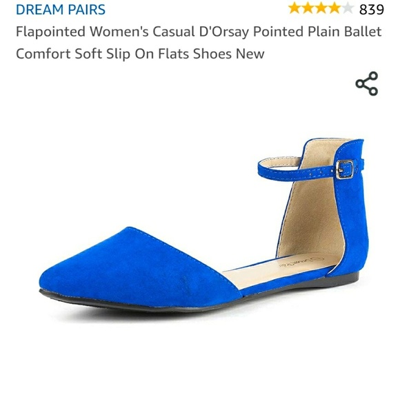 NIB Dream Pairs. Bright Blue Flats - Picture 1 of 8